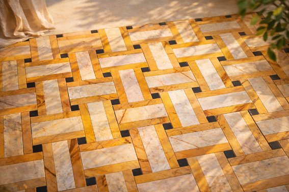 Decorative natural stone mosaic floor