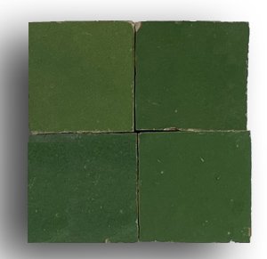 Handmade green Moroccan zellige tiles