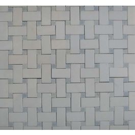 Blue Celeste and Thassos Basketweave Mosaic | Unique Tile & Stone | Sh