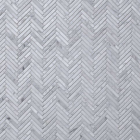 Carrara Marble Herringbone Mosaic 2 X 3, White Carrara Marble Herringbone Floor Tiles