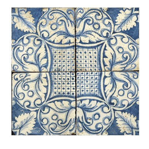 Royal Blue Pinwheels handmade ceramic tiles for mosaic design.