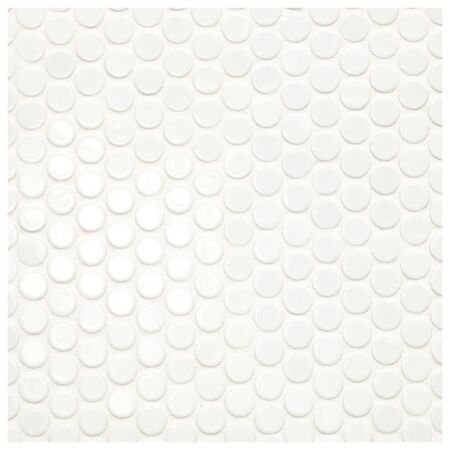 Metro Glossy White Penny Round Mosaic 3/4