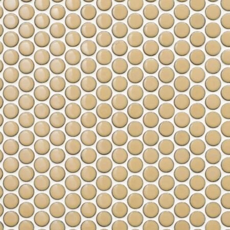 Metro Latte Penny Round Mosaic 3/4 Glossy