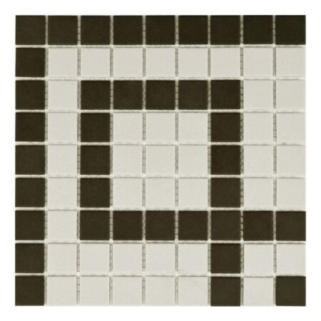 Colonial Greek Key Corner Unglazed Porcelain Mosaic