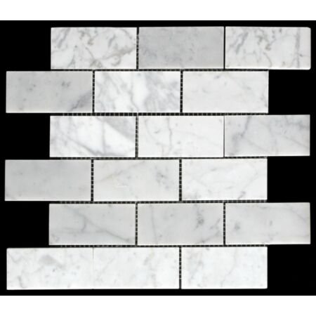 Bianco Carrara 2x4 Brick Pattern Polished