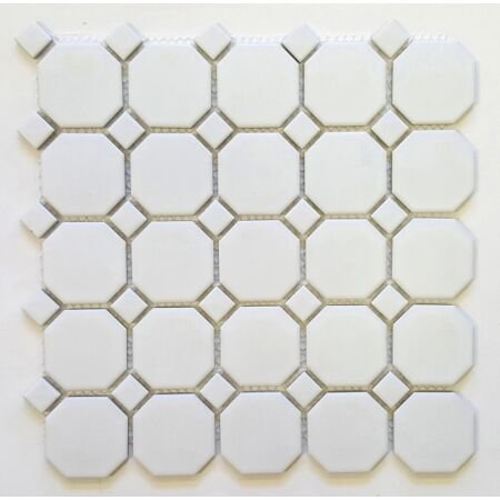 Pro Matte White Octagon and Matte White Dot Mosaic