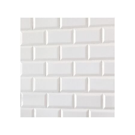 Beveled Glossy White Brick Mosaic 2x4