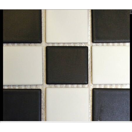 Pro Matte Black and White Checkerboard 2 x 2 Porcelain Mosaic