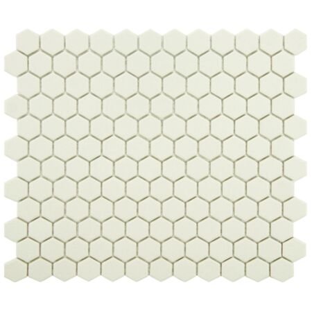 Colonial Unglazed White Hexagon Mosaic 1 inch