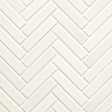 Matte White Mini Herringbone Glazed Porcelain Mosaic