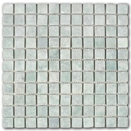 Ming Green Tumbled Mosaic 1x1