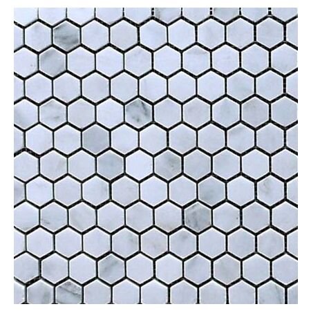 Honed Oriental White 1 in Hexagon