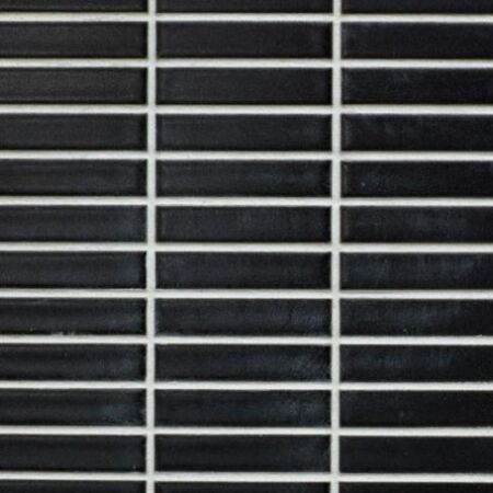 Metro Matte Black Stacked Mini Rectangles Glazed Porcelain Mosaic