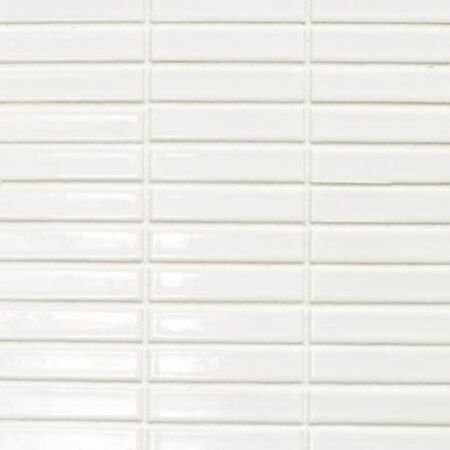 Metro Glossy White Stacked Rectangles Glazed Porcelain Mosaic