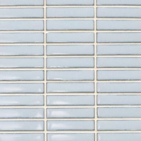 Metro Light Blue Stacked Mini Rectangles Glazed Porcelain Mosaic
