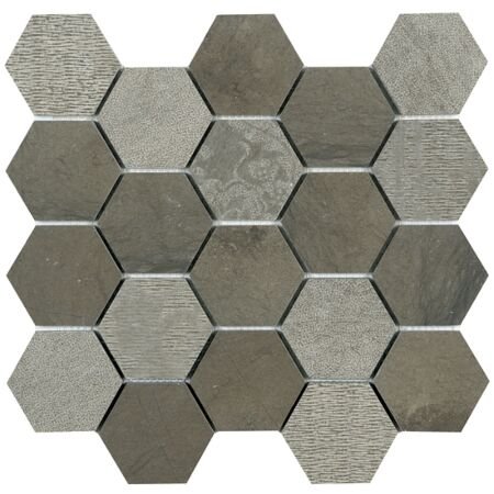 Grey Foussana  Hexagon Mixed Finishes