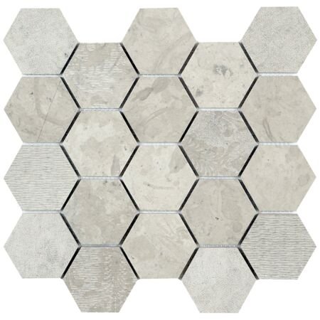 Grigio Smoke Hexagon Mixed Finishes