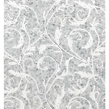 Vine Mosaic Pattern in Thassos and Carrara Marble