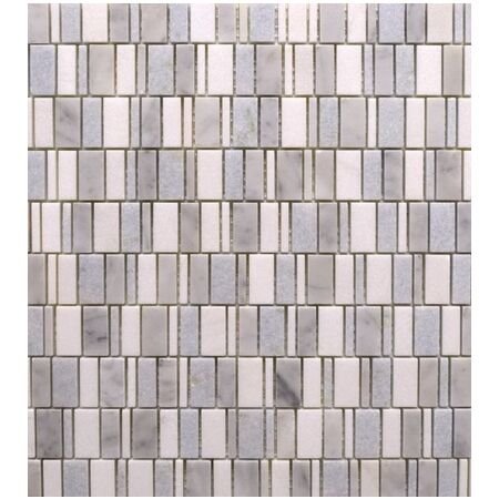 Waterfall Mosaic in Azul Celeste, Carrara and Thassos