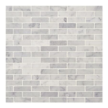 Carrara Mini Brick Mosaic Polished