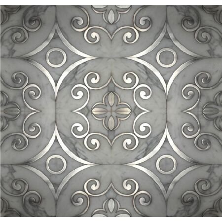Calacatta Marble and Stainless Steel Waterjet
