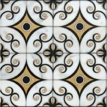 Calacatta with Thala and Caesar Brown Marble Waterjet