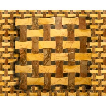 Giallo Antico Basketweave  Large Format Pattern with Black Dot