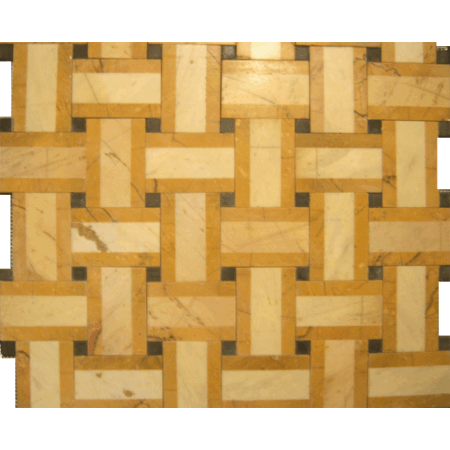 Giallo Antico Basketweave  Large Format Pattern with Giallo Antico Band 