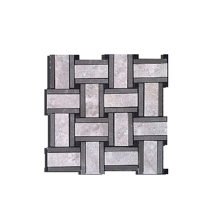 Antique Grey Marble Basketweave  Large Format Pattern with Foussana Band