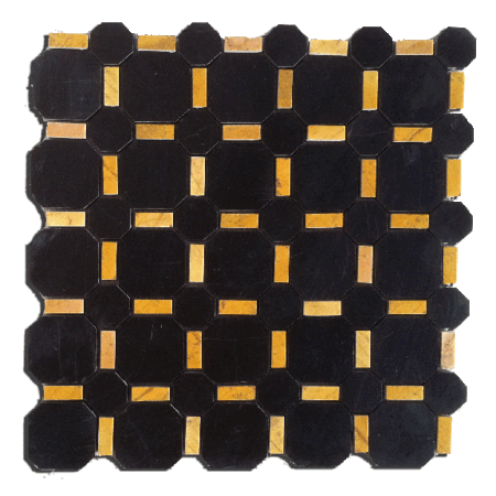 Nero Antico Octagon with Nero Antico Dot