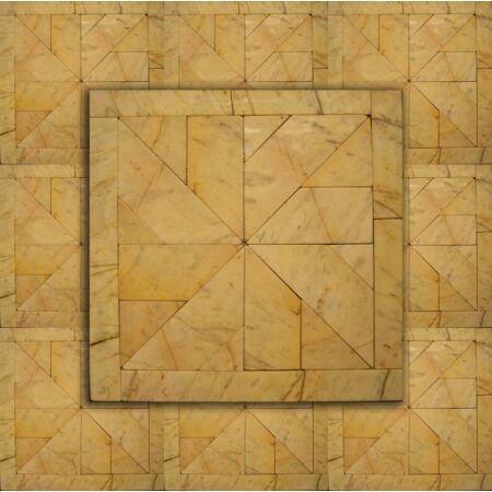 Marble parquet pattern in Giallo Antico Marble