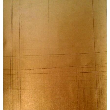 Japanese Gilded Gold Leaf with Lines Wallcovering on Vinyl 