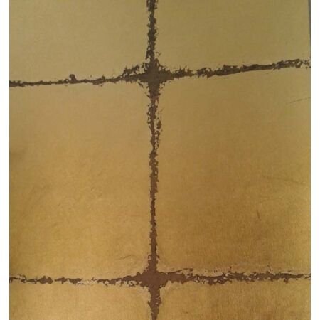 Japanese Gilded Gold Leaf with Fractured Grid Wallcovering on Paper