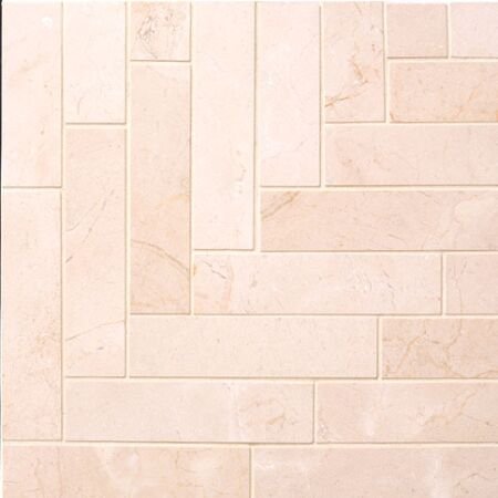 Crema Marfil Marble Herringbone Mosaic 7 ¾  X  1 15/16