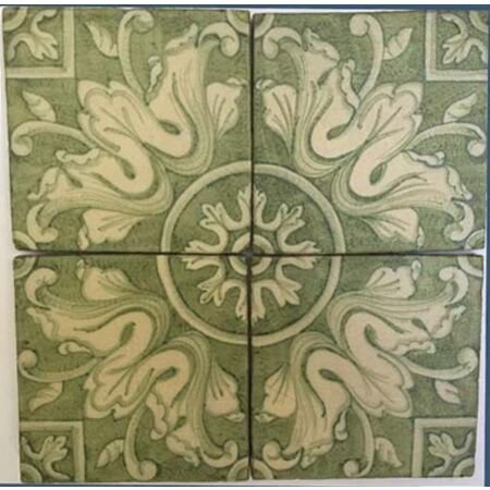 Antique Green Leaf Terracotta Tile