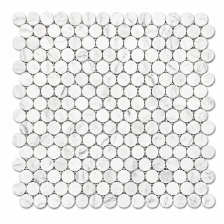 Carrara Marble Pennyrounds 3/4 inch Mosaic