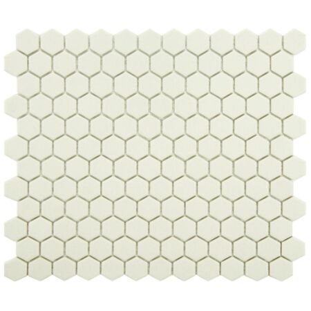 Olympia Unglazed White Porcelain Hexagon 1 inch