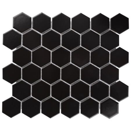 Empire Matte Black Hexagon Mosaic 2 inch