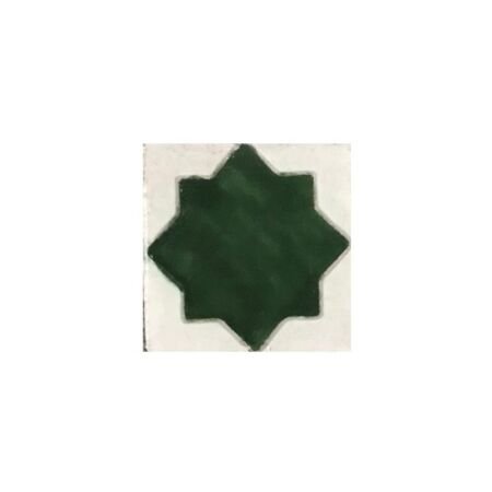 Zellige Alcala Green Hand Painted Ceramic Tile 4x4