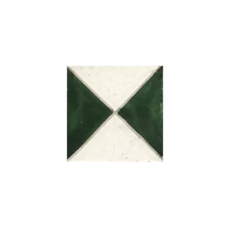 Zellige Cadiz Green Hand Painted Ceramic Tile 4x4