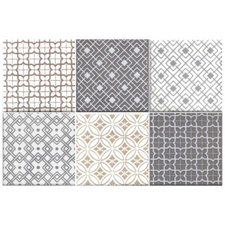 Cityscapes Patchwork Contemporary Taupe Grey 4x4
