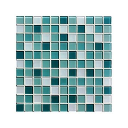 Modern Spa Blue Mix Glass Pool Mosaic Squares 1x1