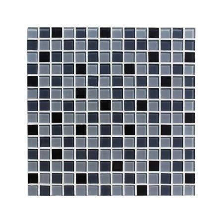 Grey Storm Mix Glass Pool Mosaic Squares 3/4x3/4