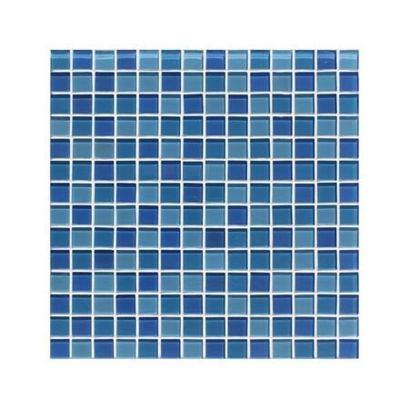 Azure Blue Mix Glass Pool Mosaic Squares 3/4x3/4