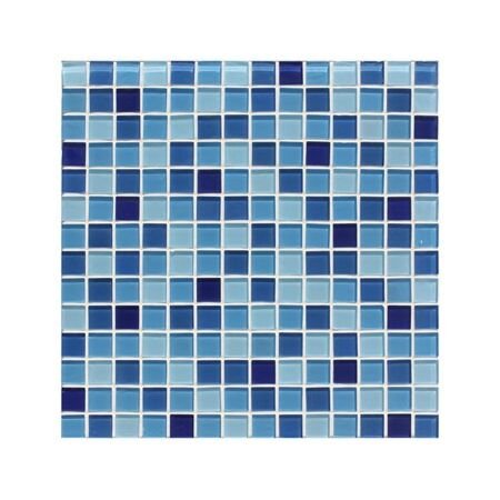 Modern Blue Mix Glass Pool Mosaic Squares 3/4x3/4
