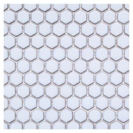 Metro Glossy Light Blue Hexagon Porcelain Mosaic 1 inch