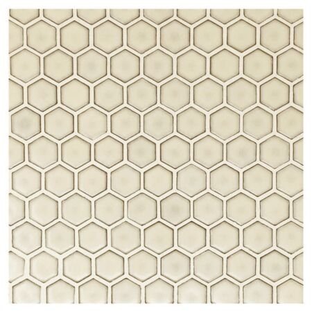 Metro Glossy Beige Hexagon Porcelain Mosaic 1 inch