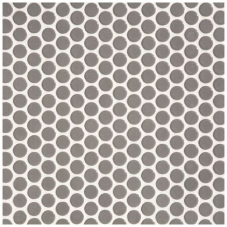 Metro Sterling Grey Penny Round Porcelain Mosaic Tile