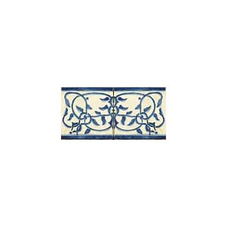 Antique Renaissance Blue 6x6 Terracotta Border Tile