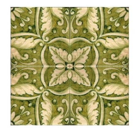 Antique Verde Roman Leaf 8x8 Floor Tile
